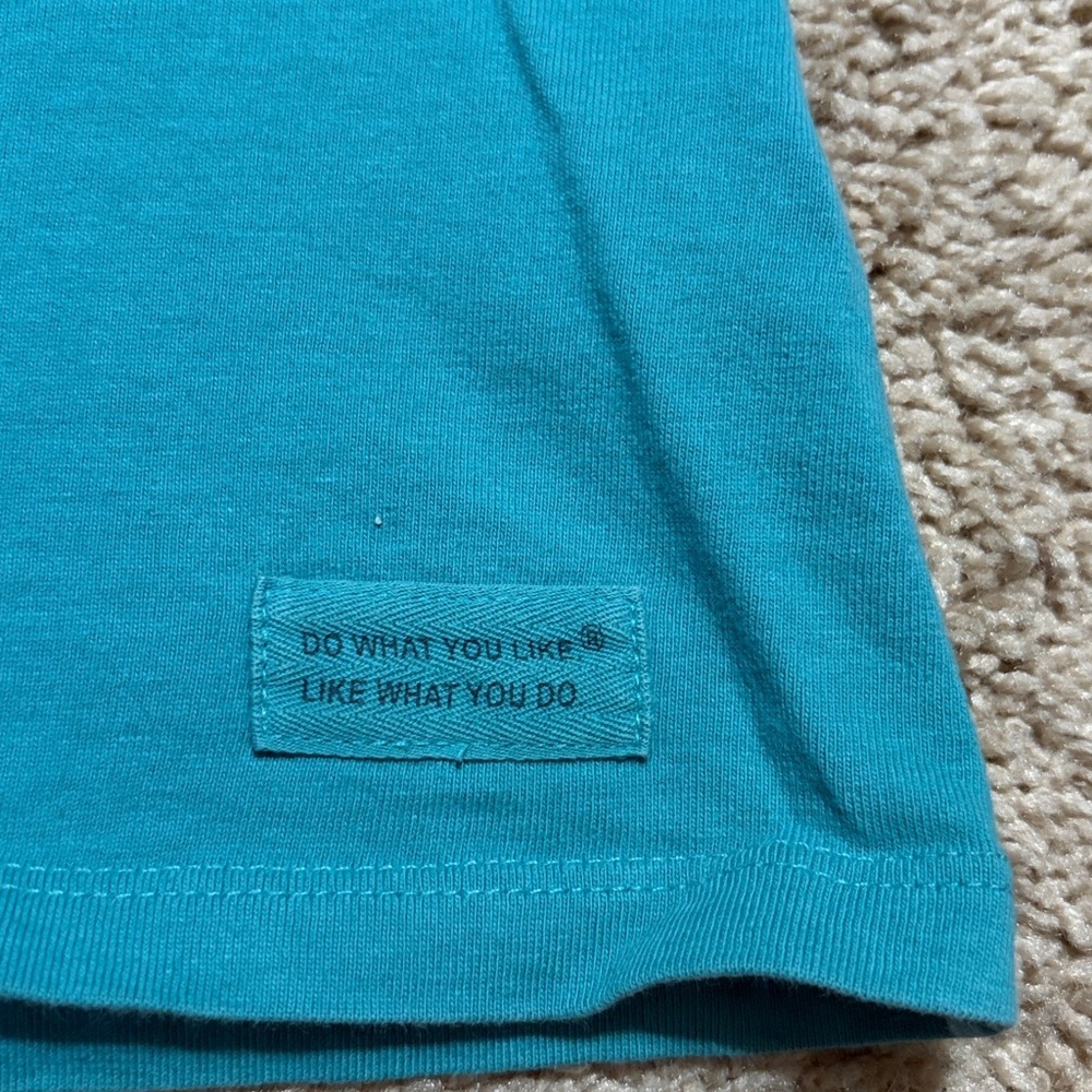 Life is Good Green Short Sleeve Tee Medium Flip Flops Graphic - Picture 3 of 4